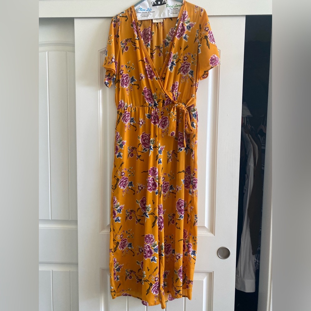 Yellow floral jumpsuit